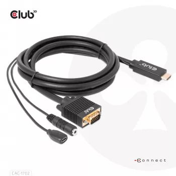 CLUB3D HDMI - VGA -kaapeli M/M 2m 28AWG