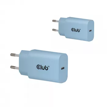 CLUB3D 2 kpl USB-C-laturi 30 wattia valkoinen, sisäkäyttö, AC, sininen