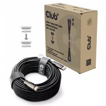 CLUB3D HDMI™ Hybrid AOC -kaapeli 8K60Hz/4K120Hz 30m / 98,42 ft, 30 m, HDMI tyyppi A (Standard), HDMI tyyppi A (Standard), 48 Gbit/s, musta