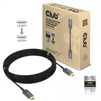 CLUB3D Ultra High Speed HDMI™ Certified AOC -kaapeli 4K120Hz/8K60Hz yksisuuntainen M/M 10m