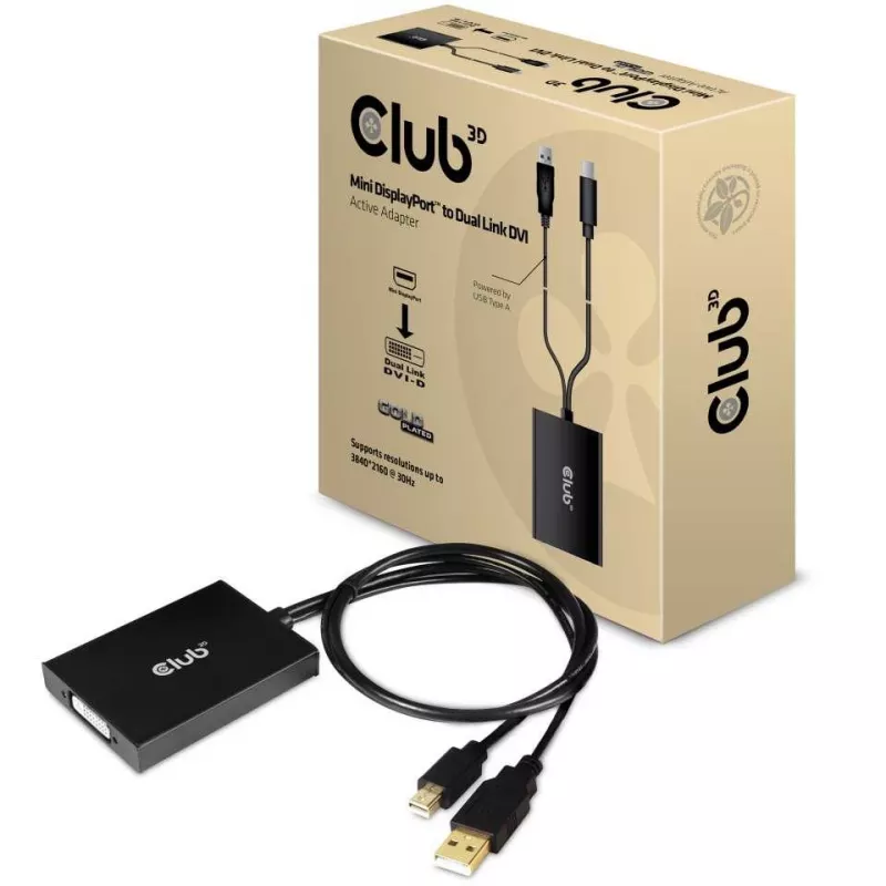 Aktiivinen adapteri MiniDisplayPort 1.2a - Dual Link DVI-D CLUB3D CAC-1130