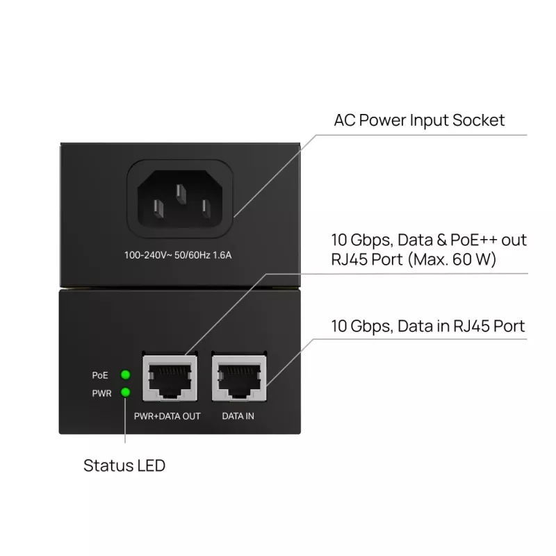 TP-Link POE370S PoE-sovitin 10 Gigabit Ethernet