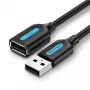 Vention USB 2.0 A pistoke – A liitäntä jatkokaapeli 3M musta PVC-tyyppi