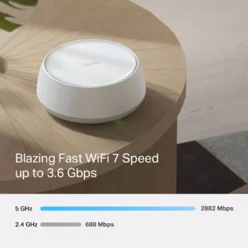 TP-Link DECO BE22(1-PACK) Mesh-WLAN-järjestelmä kaksikaista (2,4 GHz / 5 GHz) Wi-Fi 7 (802.11be) valkoinen 2 sisäistä