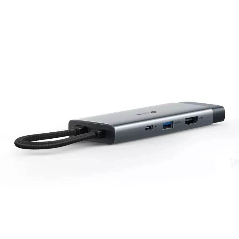 USB Type-C -keskitin TP-Link UH7021C — HDMI, USB 3.2 Gen1, USB 2.0, SD/microSD, 5000 Mbit/s, alumiini musta