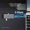 USB Type-C -keskitin TP-Link UH7021C — HDMI, USB 3.2 Gen1, USB 2.0, SD/microSD, 5000 Mbit/s, alumiini musta