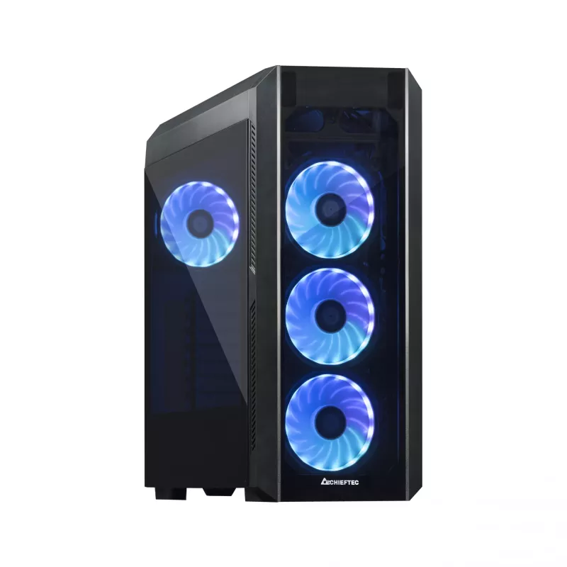 Chieftec Scorpion 3 GL-03B-OP Midi Tower -tietokonekotelo, ATX/MicroATX/Mini-ITX, musta, RGB, lasipaneelit