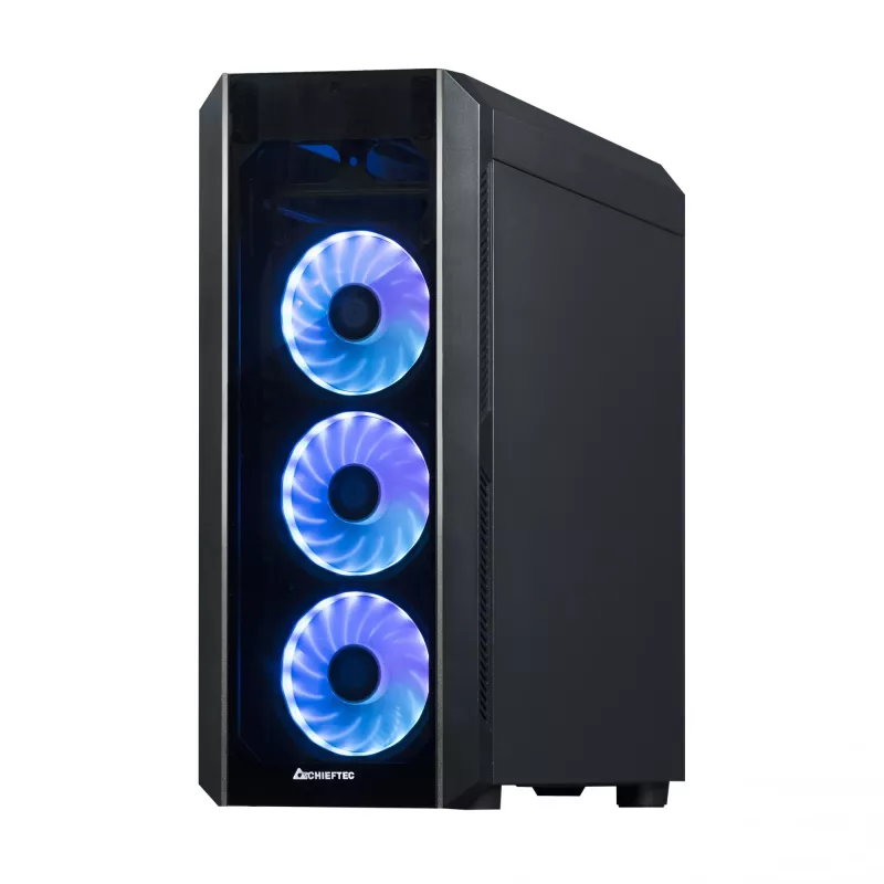 Chieftec Scorpion 3 GL-03B-OP Midi Tower -tietokonekotelo, ATX/MicroATX/Mini-ITX, musta, RGB, lasipaneelit
