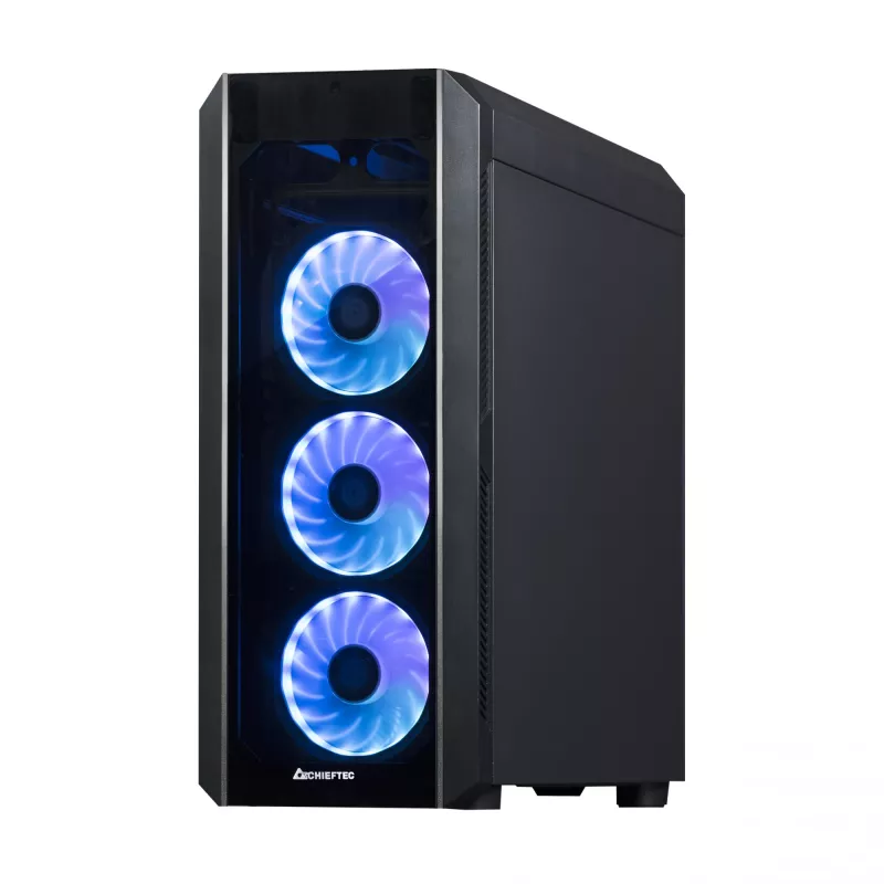 Chieftec Scorpion 3 GL-03B-OP Midi Tower -tietokonekotelo, ATX/MicroATX/Mini-ITX, musta, RGB, lasipaneelit
