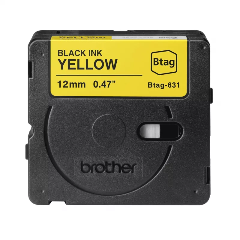 Tulostinauha Brother BTAG-631 musta keltainen 1,2 cm 4 m