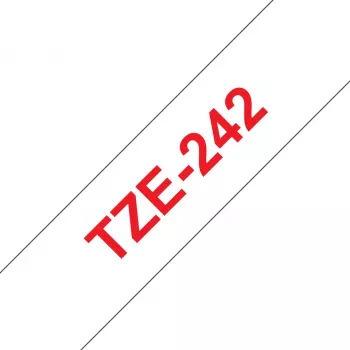 Laminoitu nauha Brother TZe242 18 mm punainen valkoiselle