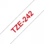 Laminoitu nauha Brother TZe242 18 mm punainen valkoiselle