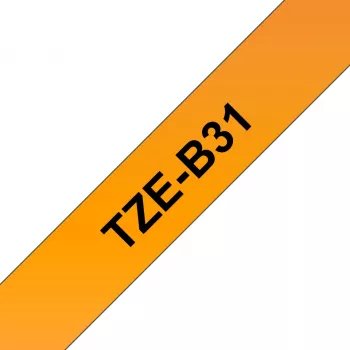 Tarratulostinnauha Brother TZe TZEB31 12 mm musta fluoresoivalle oranssille