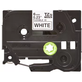 Laminoitu nauha Brother TZEFX211 musta valkoiselle 6 mm