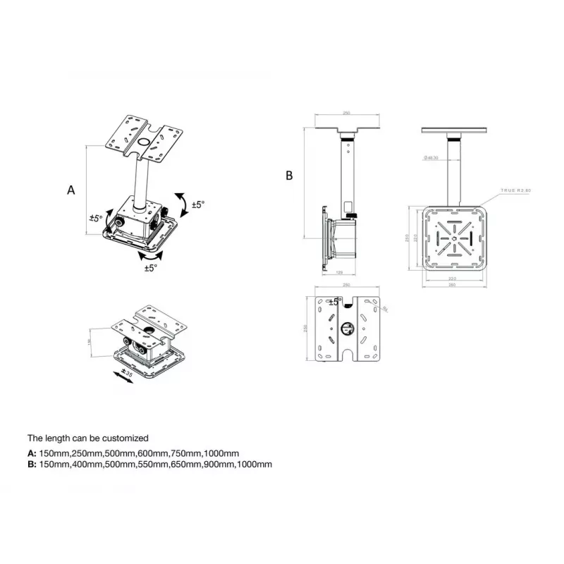 Multibrackets M projektoripidike Pro HD, 40 kg, valkoinen