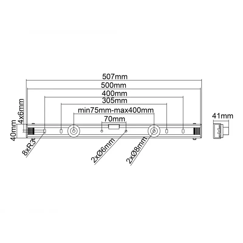 Multibrackets M Universal seinäteline musta pieni