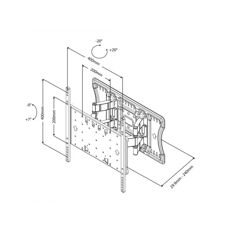 Teline Multibrackets M VESA Super ohut Tilt & Turn
