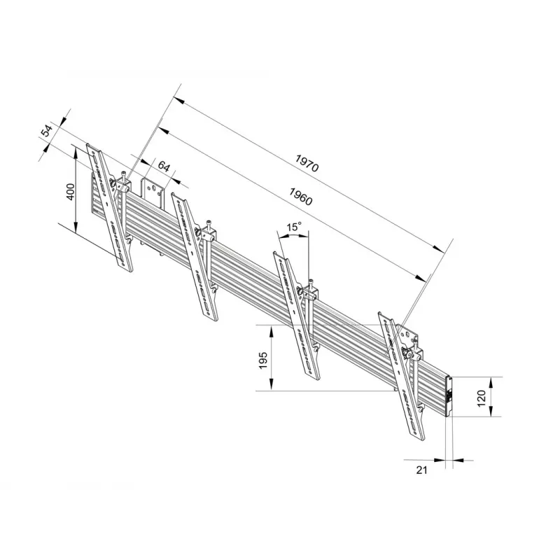 Seinäteline Multibrackets M Wallmount Pro MBW2U kallistuva musta
