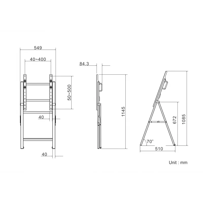Multibrackets M Tilt and Roll -teline musta enimmäispaino 50 kg