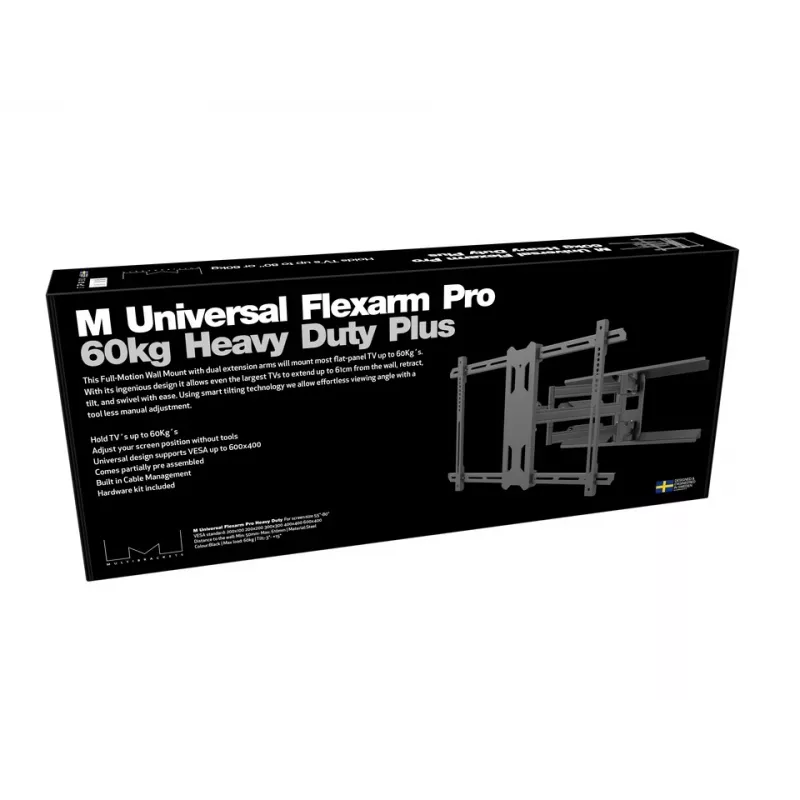 Mastokiinnitysteline Multibrackets M Universal Flexarm Pro 60 kg Heavy Duty musta