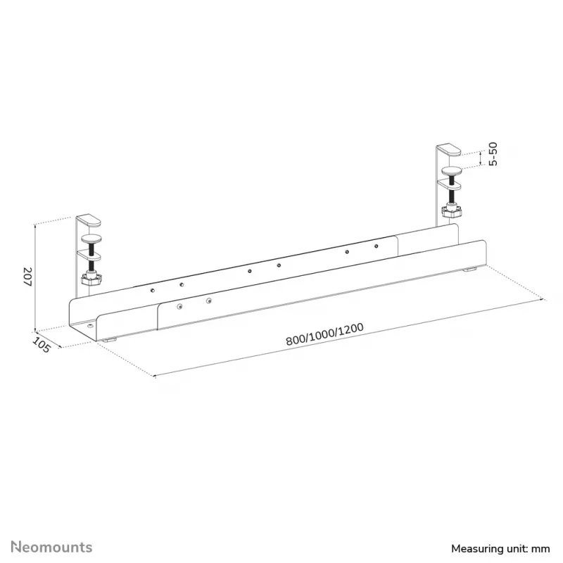 Kaapelikaukalo Neomounts ADS07-120WH puristusmalli, yleinen, valkoinen