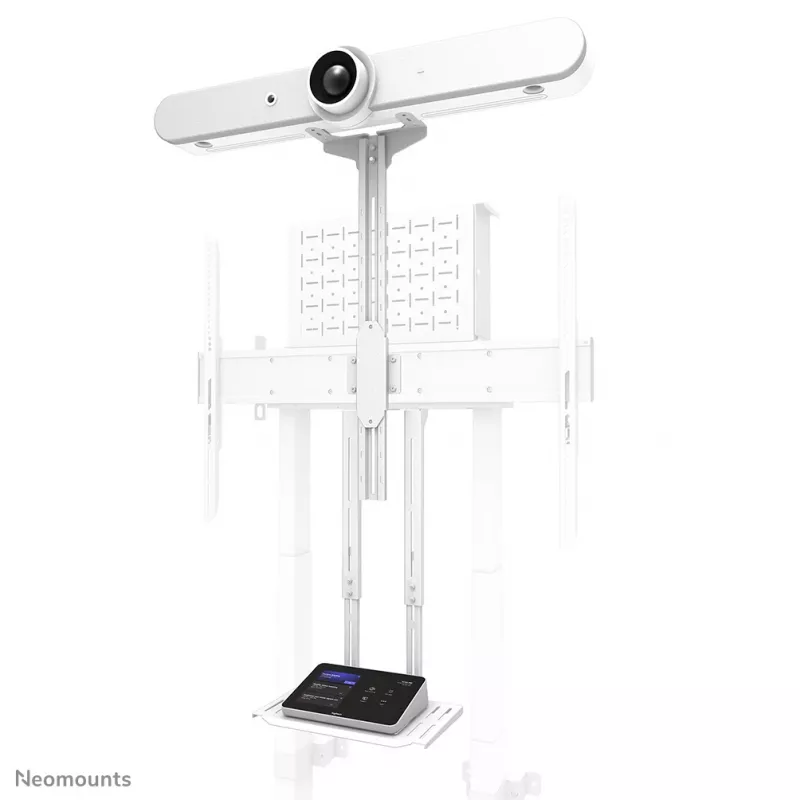 Neomounts AFL-875WH1 videopalkin ja multimedian asennussarja, kamera-/AV-hylly, sis. Logitech Rally Bar (Mini) -sovittimen, maks. 9 kg, teräs, valkoinen