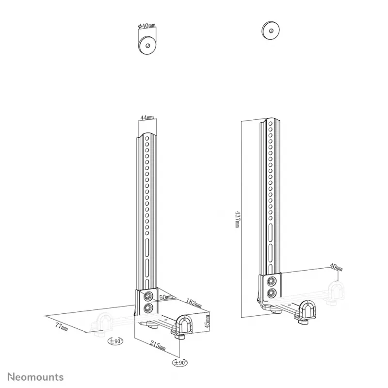 Neomounts AWL29-650BL1 teline videobarille/soundbarille VESA - enint. 15 kg - yleinen