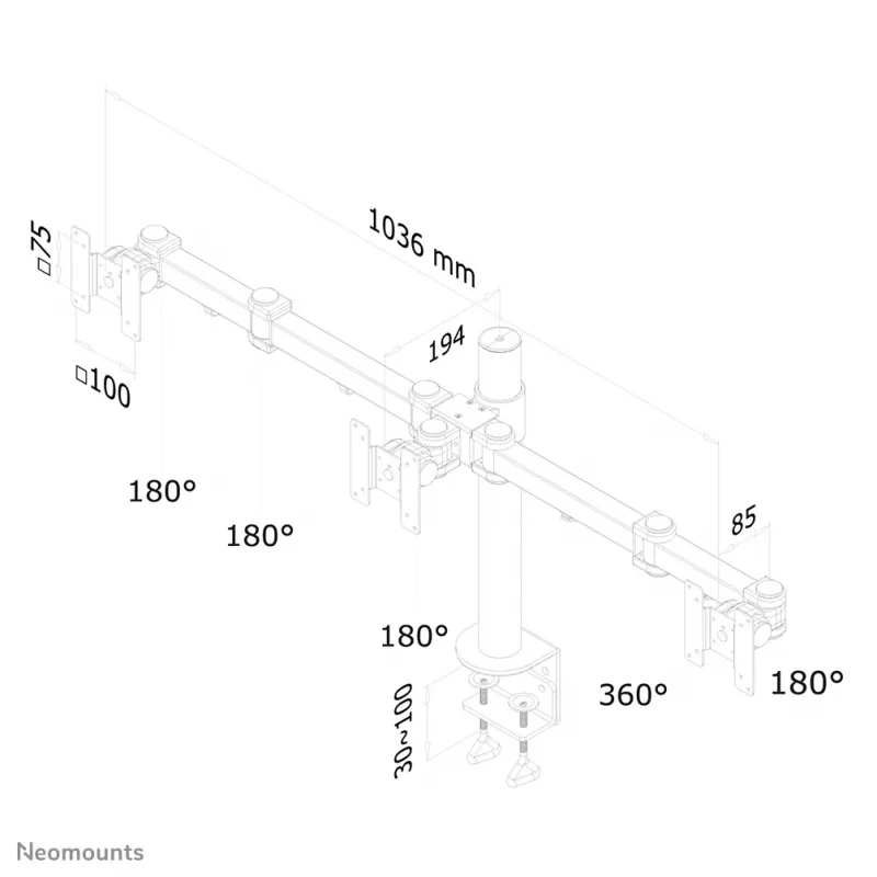 Neomounts FPMA-D960D3 -monitoriteline 10–21 inch