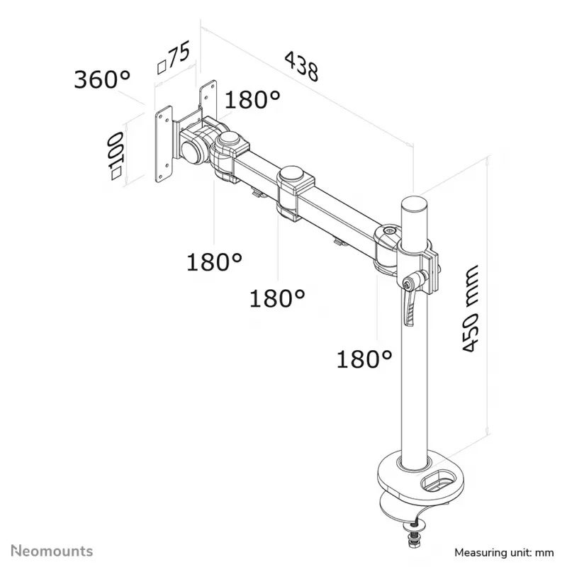 Neomounts FPMA-D960G -monitorivarsi 10–30