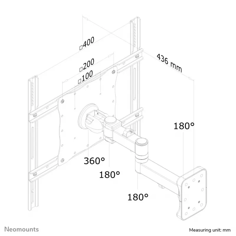 Neomounts FPMA-W960 monitori-/TV-seinäteline 23–52 inch – täysin liikkuva