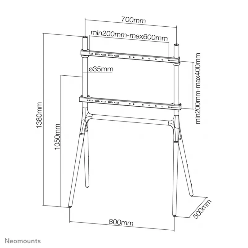 Neomounts NM-M1000WHITE TV-lattiateline 37–70