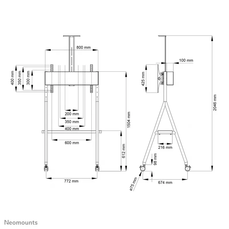 Neomounts NS-M1500Schwarz TV-vaunu 32–65 inch