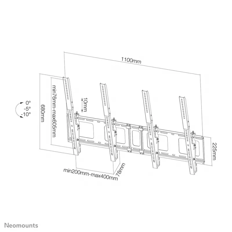 Neomounts NS-WMB200PSchwarz menutaulun seinäteline 40–52