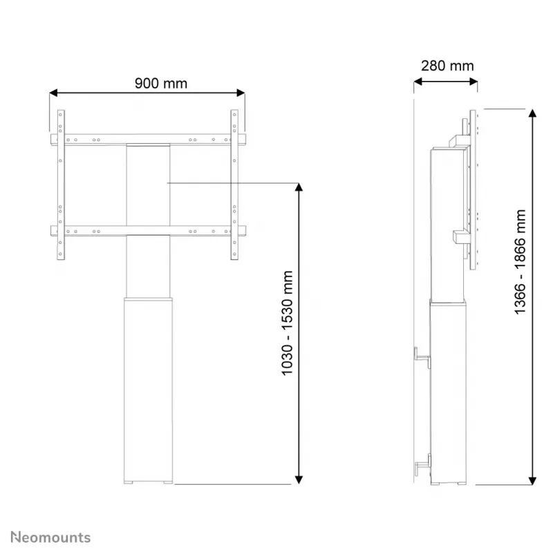 Neomounts PLASMA-W2250SILVER TV-jalusta 42–100