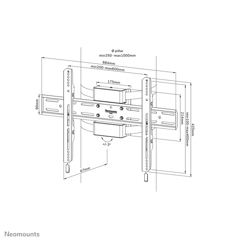 Neomounts TV-jalustakiinnitys WL30S-910BL16 50 kg 40–75