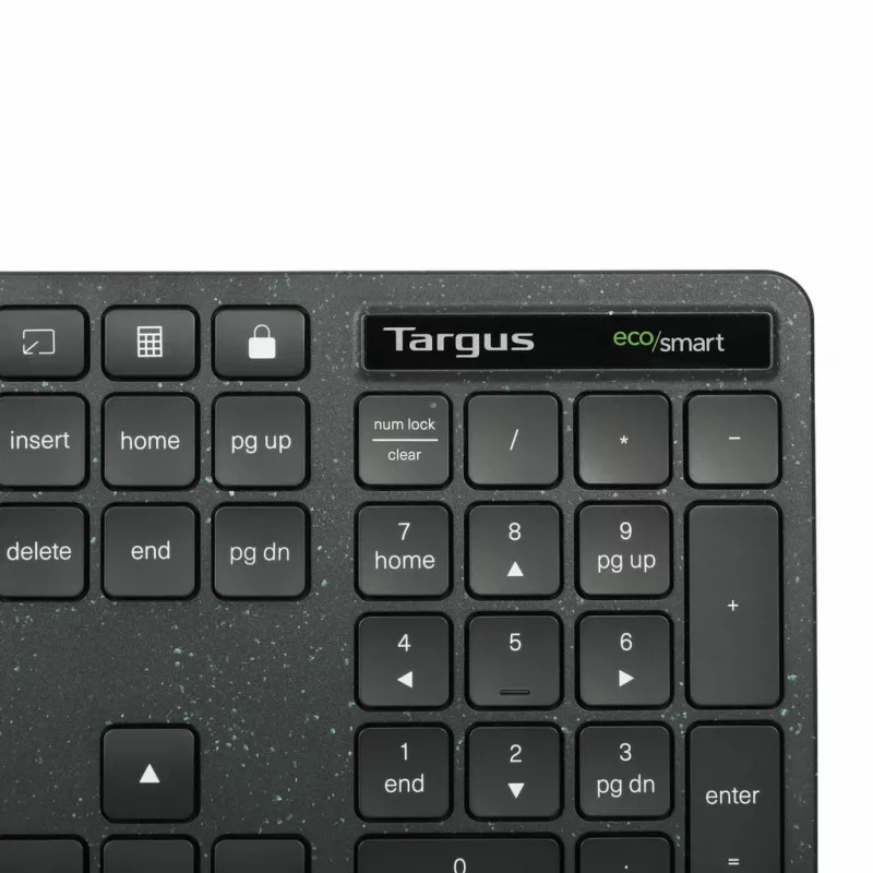 Targus EcoSmart AKB874NO täysikokoinen langallinen näppäimistö, USB, QWERTY pohjoismainen, antimikrobinen, musta