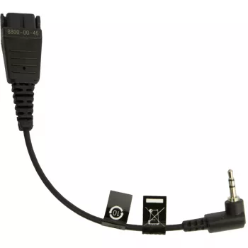 Jabra 8800-00-46 headset-tarvike kaapeli, QD 2,5 mm jakkiliittimeen, kulma, 15 cm, esim. Panasonic GB500, PLX CA40