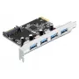 DeLOCK 89297 PCI Express -kortti, 4x ulkoinen USB 3.0 (USB 3.2 Gen 1)