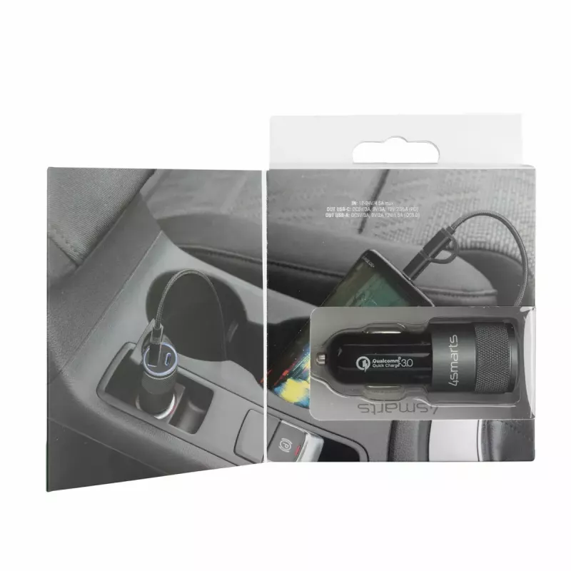 4smarts 464448 mobiililaitelaturi universaali musta savukkeensytytin auto