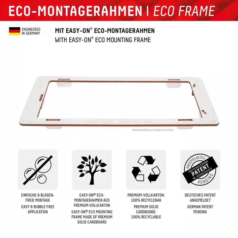 Displex näytönsuojus + kotelo Apple iPhone 15, Eco-asennuskehys, naarmuuntumaton