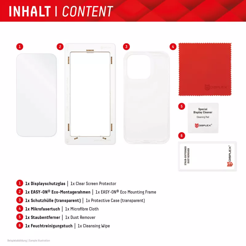 Displex näytönsuojus + kotelo Apple iPhone 15, Eco-asennuskehys, naarmuuntumaton