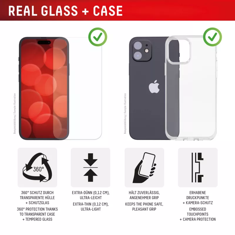 Displex näytönsuojakalvo + kotelo Apple iPhone 16, Eco-asennuskehys, naarmuuntumaton
