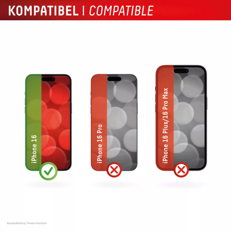 Displex Premium näytönsuojakalvo (Full Cover, 10H) Apple iPhone 16, Eco-asennuskehys, Full Cover
