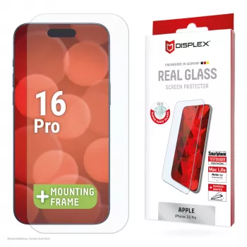 Displex näytönsuoja (10H) Apple iPhone 16 Pro, Eco-asennuskehys, naarmuuntumaton