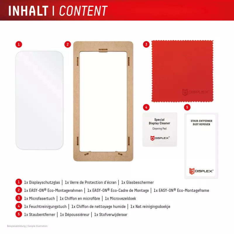 Displex näytönsuoja (10H) Apple iPhone 16 Pro, Eco-asennuskehys, naarmuuntumaton