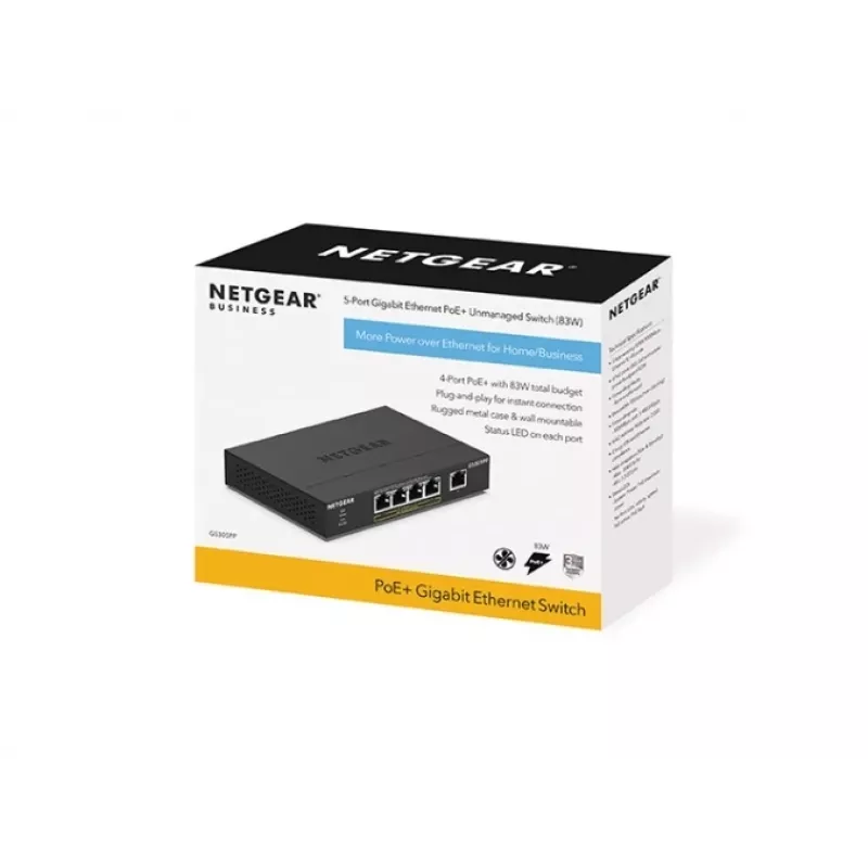 NETGEAR GS305PP hallitsematon Gigabit Ethernet (10/100/1000) Power over Ethernet (PoE) musta