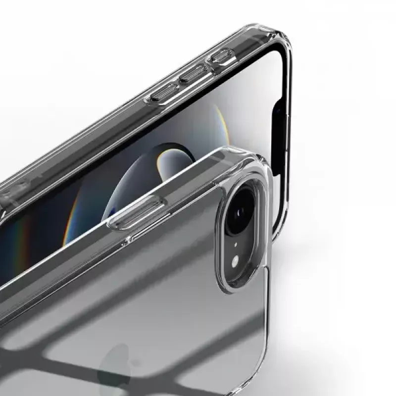 Nevox StyleShell SHOCKFlex 2496 suojakuori iPhone 16e / SE 2025 -puhelimelle, 15,5 cm (6,1 tuumaa), läpinäkyvä