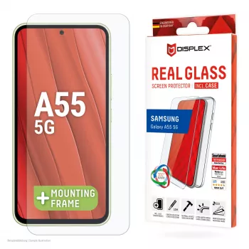 Displex näytönsuojakalvo + kotelo Samsung Galaxy A55 5G, Eco-asennuskehys, naarmuuntumaton