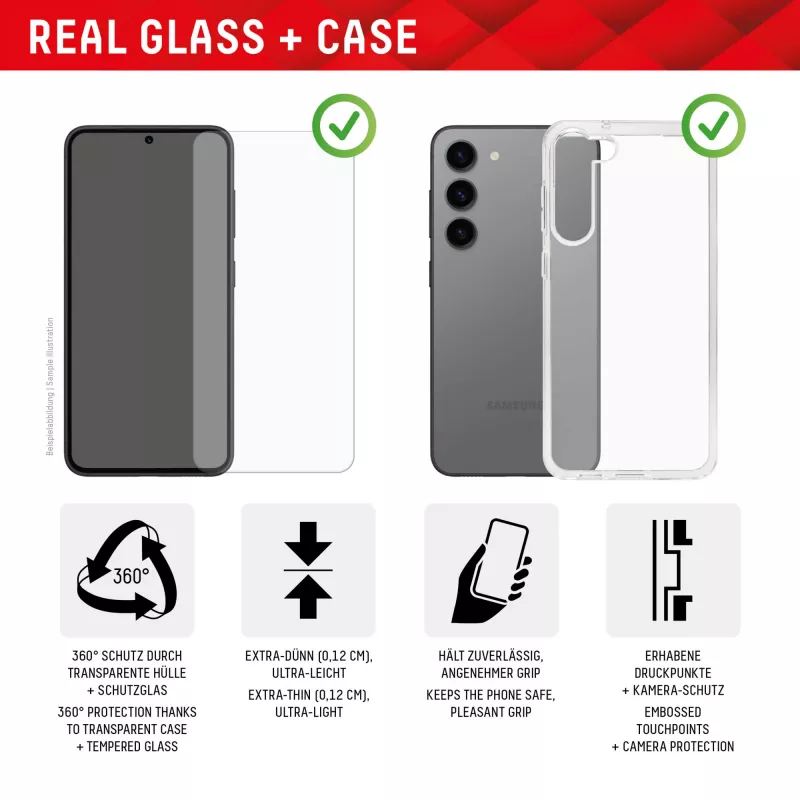 Displex näytönsuojakalvo + kotelo Samsung Galaxy A55 5G, Eco-asennuskehys, naarmuuntumaton
