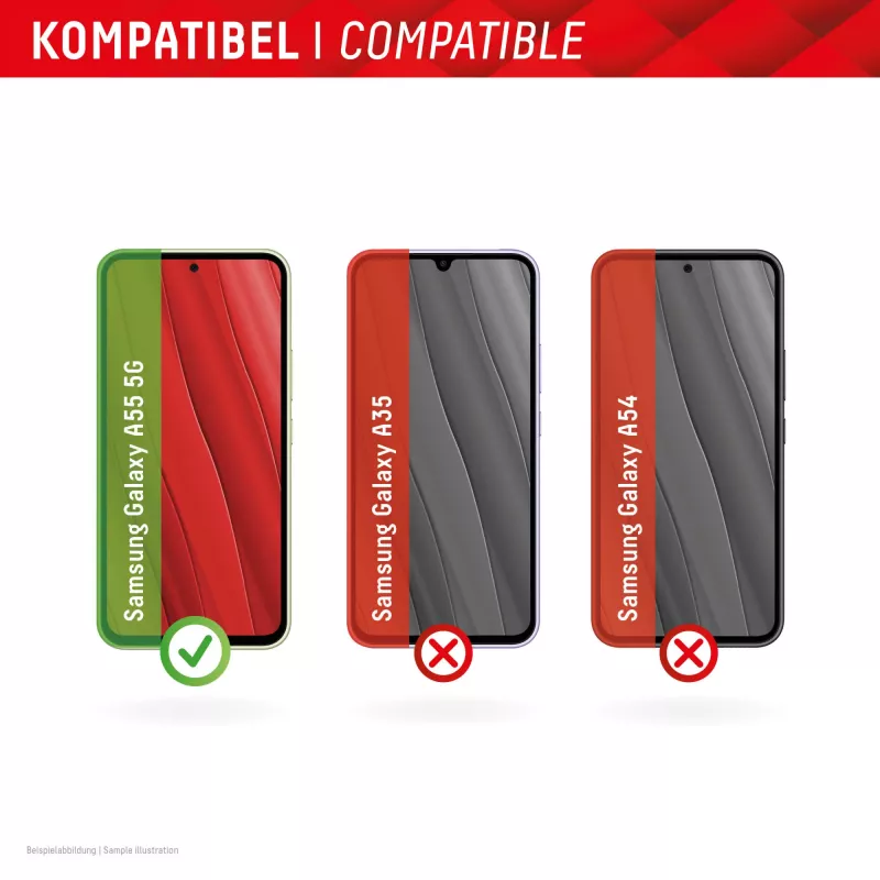 Displex näytönsuojakalvo + kotelo Samsung Galaxy A55 5G, Eco-asennuskehys, naarmuuntumaton